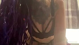 purple dreadlock latina submits emotionally to black master's rough pounding