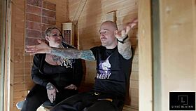 livie chats with alec hardy in the sauna before kinky group play unfolds