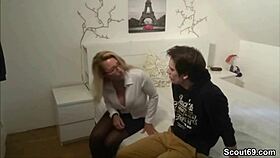 german milf boss fucks young apprentice's mega cock hard 😈🇩🇪