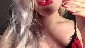 she breaks you completely with her glasses and lipstick findom jerk instructions