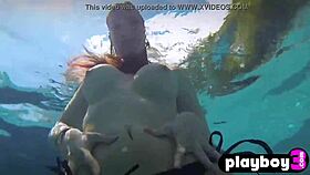 redhead milf elizabeth marxs strips bikini rips clothes posing naked with big tits