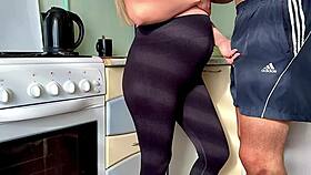 intense surprise fucking pregnant milf cooking