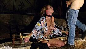 face fucking and rimming bound submissive ashley lane outdoors in california