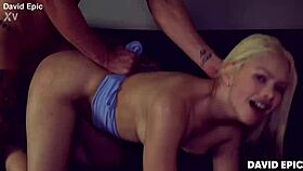 blonde vivian lola bends over for rough pounding huge creampie and facial swallow