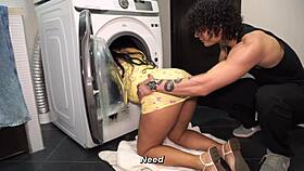 Desperate Curvy Latina Craves Hung Stud's Intense Washer Rescue