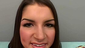 Bimbo brunette with saggy natural tits rides cowgirl then begs for brutal anal drilling in pov casting.