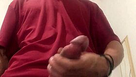 Monster cock Brazilian jerks wildly until explosion!