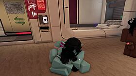 Roblox condo rocks with two characters in FFM big dick action