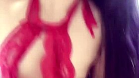 Lucky subscriber gets cumshot on small tits despite no-entry rule