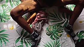 black slut screams in orgasm as monster cock stretches naked pussy wide