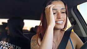 SAFADA MOTORISTA catches pervert passenger jerking off, helps stroke his cock then fucks backseat hard