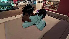 Roblox condo rocks with two characters in FFM big dick action