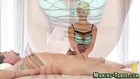 masseuse babe gets cum covered in gloryhole