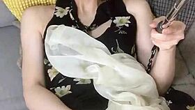 japanese shemale moans sexy during solo play