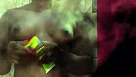 Ebony Amateur's Outdoor Creampie and Golden Shower Drip in Public Wetness