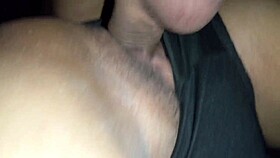 Shaved pretty pussy takes doggystyle creampie orgasm from amateur fuck