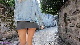 vibrator buzzes deep in my pussy on our romantic walk