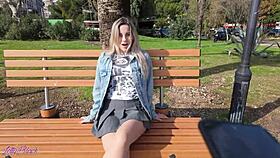 vibrator buzzes deep in my pussy on our romantic walk