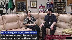 Mara Luv gets a backstage second opinion with shaved pussy close up