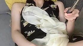 japanese shemale moans sexy during solo play