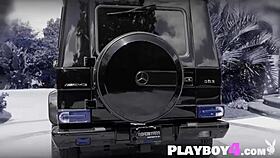 huge tits milf and latina wash car in lingerie with friends