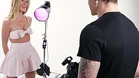 addison's tight wet pussy gets filled with cum after her sexy photoshoot creampie