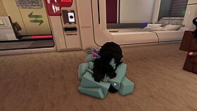 Roblox condo rocks with two characters in FFM big dick action