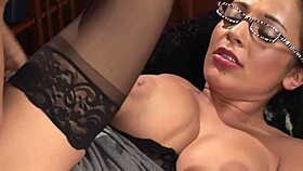 Delivery boy overwhelms horny boss with relentless orgasms before explosive tits and face cumshots