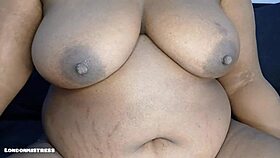 Ebony BBW Moans to Hairy Pussy Orgasm!