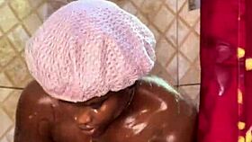 Ebony Amateur's Outdoor Creampie and Golden Shower Drip in Public Wetness