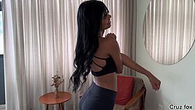 after gym juh jackson slides onto huge cock for anal pounding