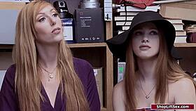 Officers Dominate Big Tits Milf and Young Redhead in Intense Office Fuck