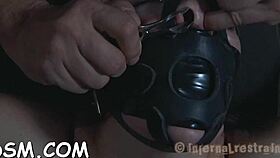 clamped babe hooked deep in ass for toy punishment