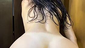 shower fresh teen bends over for intense rough pounding