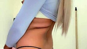 pretty transsexual strokes her small tits smoothly