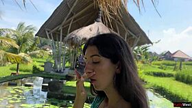 skinny teen walks public cafe with cum-covered face eating sperm pasta carbonara