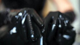 She slips on latex gloves for soothing ASMR vibes