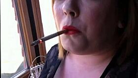 Craving BBW Tina Snua's fetish smoke in lace gloves?