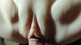 close up insertion into big shaved pussy feels so damn comfortable and tight