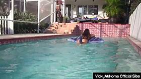 bold milf vicky vette and teal conrad devour juicy pussies poolside nonstop