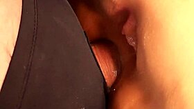 teasing her tight ass with my throbbing cock