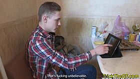 i tremble watching my blindfolded gf bound tricked and pussyfucked doggystyle