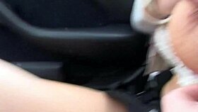 Maria strips clothes in car after groping before rich oral sex encounter