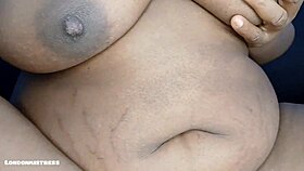 Ebony BBW Moans to Hairy Pussy Orgasm!