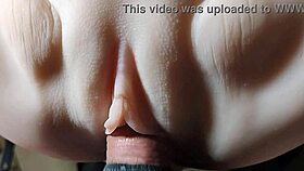 close up insertion into big shaved pussy feels so damn comfortable and tight
