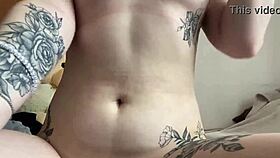 Intense Pleasure as Cute Girl Fingers Her Big Pulsing Pussy