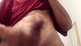 Monster cock Brazilian jerks wildly until explosion!