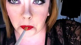 Craving BBW Tina Snua's fetish smoke in lace gloves?