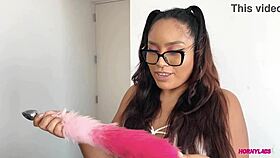 Hey peruanita culona, that monster dildo on sofa makes you squirt wild?