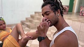 my brazilian girlfriend let me fuck her cute feet till i cum hard